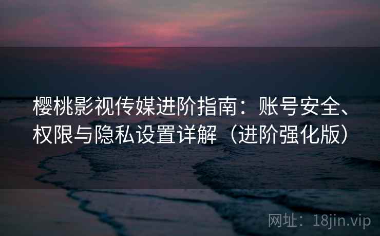 樱桃影视传媒进阶指南:账号安全、权限与隐私设置详解(进阶强化版) 第2张 樱桃影视传媒进阶指南:账号安全、权限与隐私设置详解(进阶强化版) 第2张
