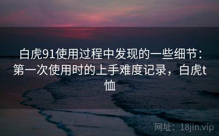 白虎91使用过程中发现的一些细节:第一次使用时的上手难度记录,白虎t恤 第2张 白虎91使用过程中发现的一些细节:第一次使用时的上手难度记录,白虎t恤 第2张